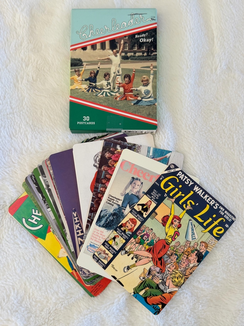 Vintage 2005 Chronicle Books Cheerleader Postcard Lot - 24/30 Cards - Y2K Retro